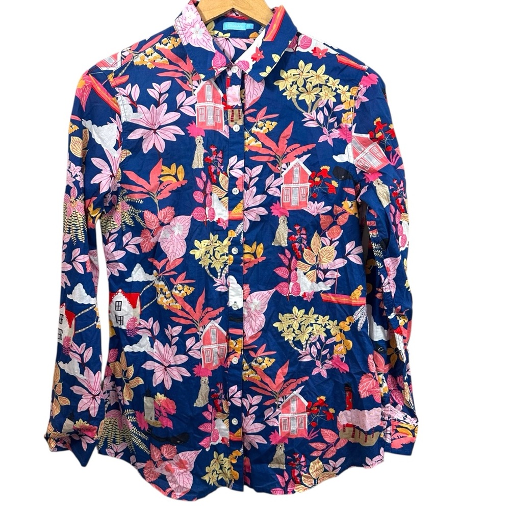 McLaughlin Lois Shirt Along the Coast Button Up Size XS